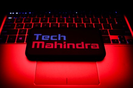 tech-mahindra-logo-displayed-on-phone-screen-440nw-12582564c